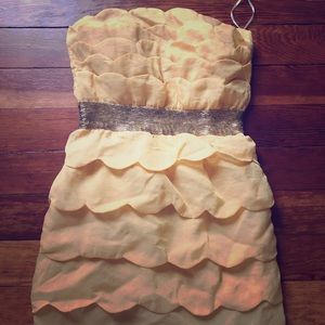 Strapless scallop dress